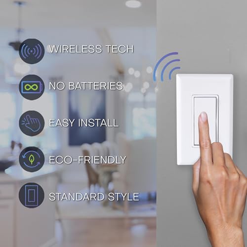 Image of RunLessWire 3-Way Battery-Free Wireless Light Switch Kit - White
