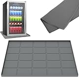 Mini Kühlschrankmatten 60x60cm Silikon rutschfest Kühlschrankmatte mit Konkavem Rand Langlebig Leicht Reinigen Kühlschrank Matte für Bodenschutz Auslaufschutz (Grau)
