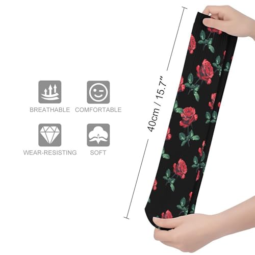 Beast Rose Beauty Novelty Knee High Socks Soft Compression Tube Stockings for Women Men2
