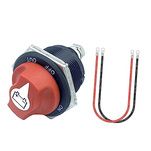 BESTYASH 1Set Heavy Duty Battery Isolation Switch for Use Cut Off Switch with Heavy Duty Power Cable for Rv ATV Car Boat and Utv Applications