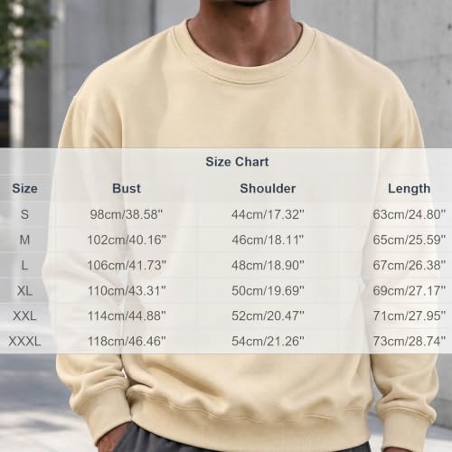 Men's Crewneck Sweatshirt Casual Long Sleeve Soft Pullover Basic Tops - image 2