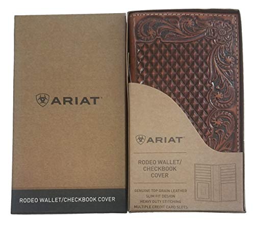 Custom God Bless Texas Tan Floral Weave Long Top Grain Leather Rodeo Wallet4