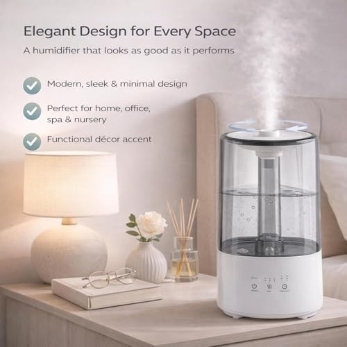 Image of Smart Ultrasonic 3.2L Air Humidifier for Room moisture Ultrasonic Fragnance Humidifiers Cool Mist for Dryness Aromapathey Essential Oil Diffusers for Home,Office,Spa,Nursery & Baby