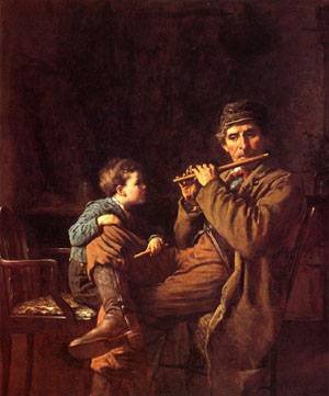 Peinture à l'huile de collection The Fifers Eastman Johnson Tableau de 1881