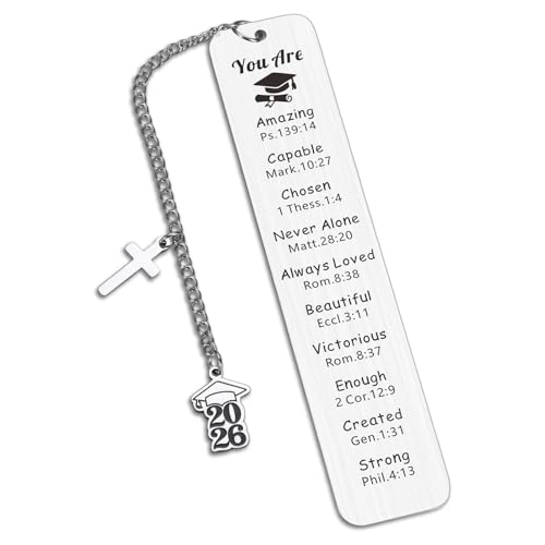 Image of Class of 2024 Graduation Gifts for Her Him College High School Graduation Gift for Teen Girls Boys 5th 8th Grade Graduation Gift 2024 Graduation Inspirational Religious Bible Verse Christian Bookmarks