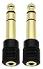 Chadou Audio Adapter 6.35mm (1/4 inch) Male to 3.5mm (1/8 inch) Female Stereo Headphone Connector Gold Plated, 2 Pack