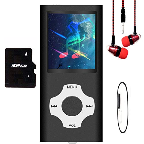 Hotechs MP3-Player/MP4-Player, MP3-Player mit 32 GB Speicherkarte, schlankes Design, digitales LCD-Display, 4,6 cm (1,8 Zoll) Display, FM-Radio Hotechs MP3-Player/MP4-Player, MP3-Player mit 32 GB Speicherkarte, schlankes Design, digitales LCD-Display, 4,6 cm (1,8 Zoll) Display, FM-Radio