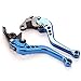 motor-mh Adjustable Brake Clutch Levers Compatible with Yamaha YZF R3 2015-2020 MT-03 2015-2020 MT-25 2017-2019 Blue