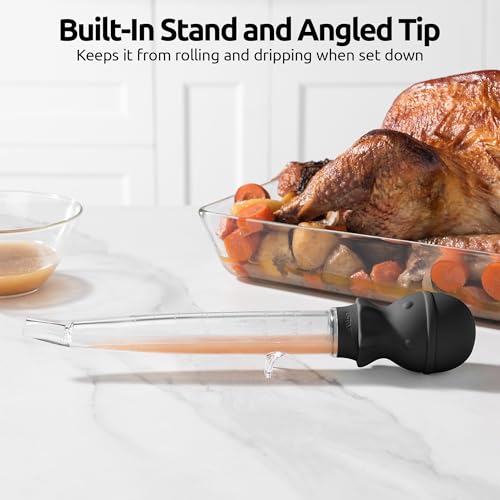 Image of U-Taste Turkey Baster for Cooking, Large Basting Bulb with Brush, Black