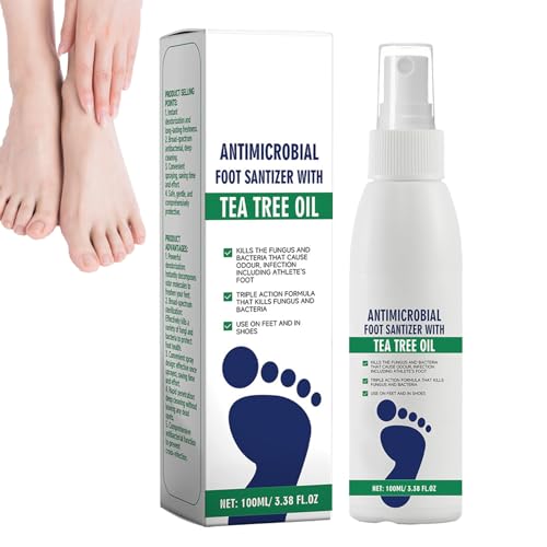 Spray De Pie –100 Ml De Tratamiento De Tratamiento De Atletas Para Alivio De Picazón | Solución De Cuidado De La Piel Fúngica Ligera Para Dedos Y Suelas | Control De Olor De Acción Rápida