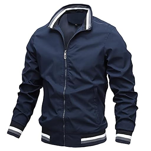 AIEOE - Abrigo Vintage de Hombre Juvenil para Otoño Primavera Chaqueta Cazadora Bombardero Manga Larga Outwear - Azul | Ya disponible en tu tienda friki favorita! En mundofriki.es! AIEOE - Abrigo Vintage de Hombre Juvenil para Otoño Primavera Chaqueta Cazadora Bombardero Manga Larga Outwear - Azul | Ya disponible en tu tienda friki favorita! En mundofriki.es!