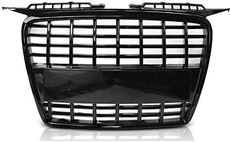Front Grill Compatible with Audi A3 Sportback 3 Doors 5 Door 2005 2006 2007 2008 RS-63 Front Central Sport Grill Honeycomb Mesh Grille Glossy Black