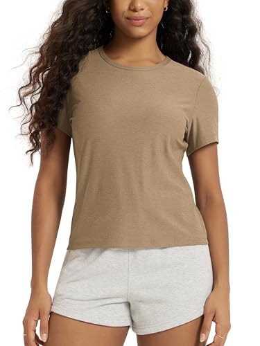 Image of ODODOS Women's Short Sleeve Performance T-Shirts - Ultra Soft odSTRATUM Tech Crew Neck Tee UPF 50+ Essential Top