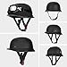 Senhill German Style Motorcycle Helmet Vintage Half Shell Helmet for Adult Men Women DOT Approved Retro Helmet with Goggles (L, Matte Black)