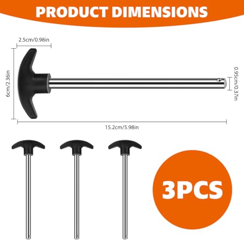 Image of Proberos 3 Pcs Gym Weight Stack Selector Pin, 6 inch T-Handle, 3 /8 inch Dia