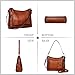 Iswee Retro Leather Shoulder Purse Mini Crossbody Bags for Women Handbag Travel Hobo Ladies Vintage Bag for Work (Brown)