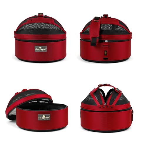 Image of Sleepypod Mobile Pet Bed, Crash Tested Cat /Dog Car Seat + Carrier, Red