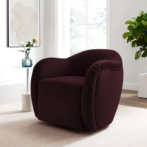 Sillón giratorio terciopelo color mora moderno miniatura 2