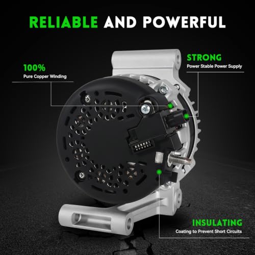 Image of 13513070 Alternator Compatible with Chevy Equinox 18-24, GMC Terrain 2018-2024 1.5L,130Amp High Output Automotive Replacement, 5-Groove Pulley, Replaces OE# 13535009, 13517759, 13583100