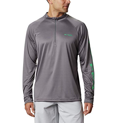Columbia Men's Terminal Tackle 1/4 Zip, City Grey/Dark Lime Logo, LT