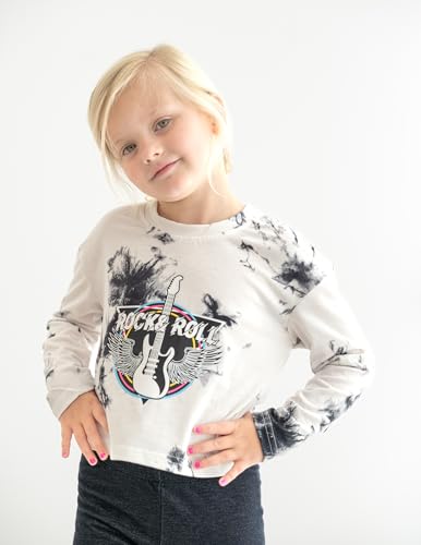 Image of Arshiner Girls Crop Tops Long Sleeve Shirts Drop Shoulder Crewneck Casual Fashion T Shirts Tee
