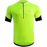 Amazon Dooy Men's Cycling Bike Jersey, Short Sleeve MTB Shirts with 3 Rear Pockets-Breathable,Smooth Zipper Biking Shirt Yellow #ad