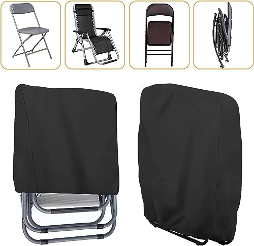 ihreesy Outdoor Folding Chairs Cover,210D Oxford Cloth Zero Gravity Folding Chair Cover Veranda Reclining Chairs Waterproof Cover All Weather Resistant Cover for Outdoor Furniture,97x34x110cm