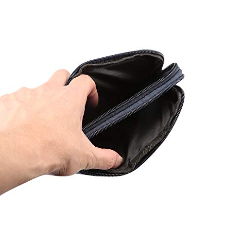 Blue Cell Phone Holster Case with Belt Clip Loop Pouch, Universal Zipper Mobile Phone Wallet, Men's Waist Bag - Image 4