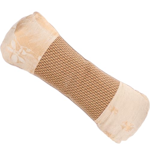 DIYEAH Almohada Ergonómica de Rulo Cervical con Relleno Natural de Artemisa Funda de Seda Fría Transpirable para Aliviar Dolor de Cuello y Soporte para Dormir para Verano y Uso Oficina