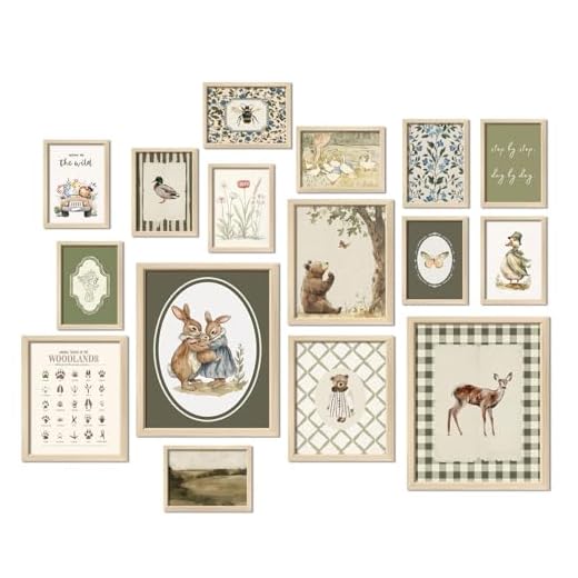 16 PCS Woodland Nursery Wall Art Set