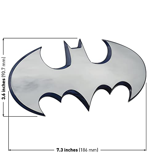 Image of Fan Emblems Batman 3D Car Badge - 1989 Batwing Logo - Large (Chrome: 7.3 x 3.6 x 0.4 inches)