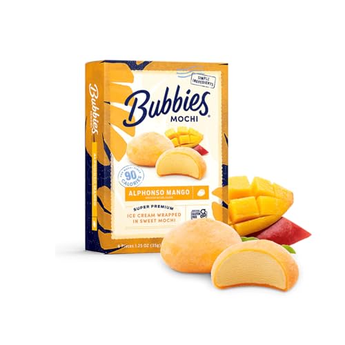 Bubbies Mochi Ice Cream, Alphonso Mango 7.5oz (Pack of 1)