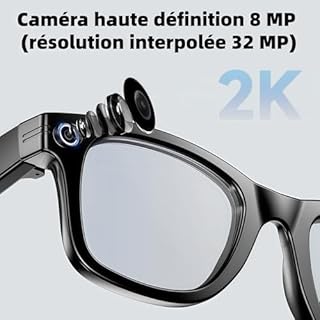 Korons Lunette Connectée-Smart Glasses avec Commande vocale et Reconnaissance Intelligente – Idéales pour Le Travail, Les Voyages et la découverte (Photochromique)