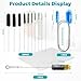 12 Pack Glass Tube Pipe Cleaner Brush Set, for Cleaning Long Neck Bottle, Bent Glass Tube,17-inch Long Handle Brush,8.2-inch Different Diameters Brushes,35-inch Flexible Double Ended Cleaner