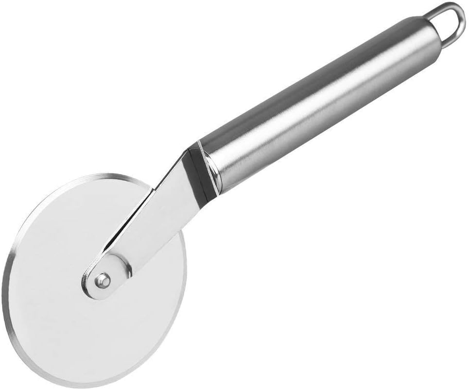 Image of Brand Stainless Steel Handle Pizza Cutter Sharp and Sandwich & Pastry Cake Cycle Cutter, Sharp, Wheel Type Cutter, Pack of 1 (Without thumbgurad Stainless Steel Pizza Cutter, 1)