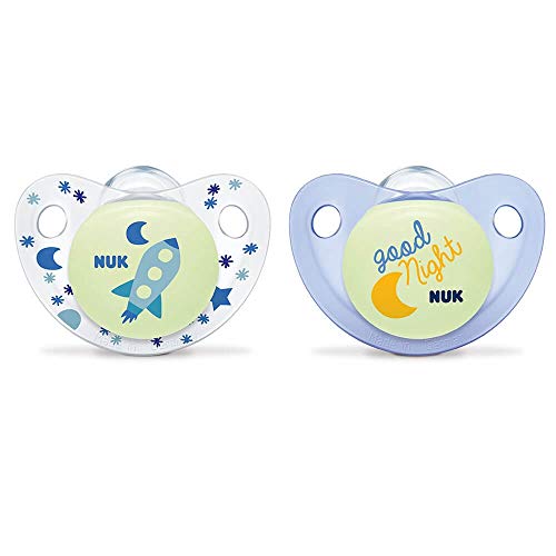 Nuk - Trendline Night - Conjunto de 2 chupetas para criança, tamanho 2, tamanho: 18 - 36 meses