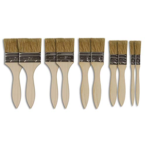 Set di 10 pennelli per pittori, diversi formati, pennelli per pittura, pennello piatto, pennello per vernice, pennello per colorare, pennello largo, set di pennelli