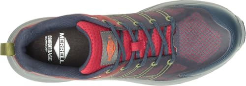 Image of Merrell Moab Flight CF /Dahlia, Men's, Red /Gray, Comp Toe, EH, Slip Resistant, Low Athletic, Work Shoe (8.0 M)