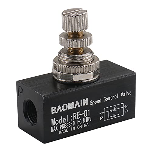 Image of Baomain Flow Control Valve RE-01 G 1 /8 inch Pipe Female Threaded Restrictive Speed