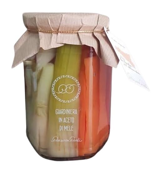 'Giardiniera' artesanal de verduras con vinagre de sidra de manzana - olla ml. 720 – Producción siciliana Conservas Conti