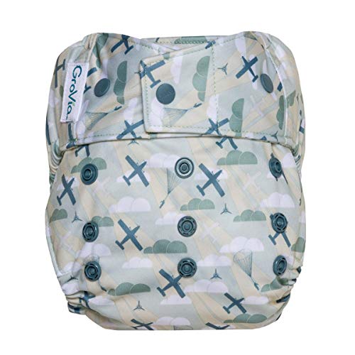 Image of GroVia Reusable Hybrid Baby Cloth Diaper Snap Shell (Maverick), One Size