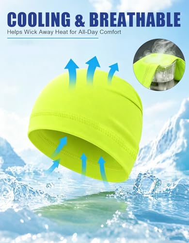 Image of Skull Caps Beanie Hats Under Helmet Liner Cycling Cooling Running Sweat Wicking Skullcap Cap Fits Motorcycle Helmets for Men