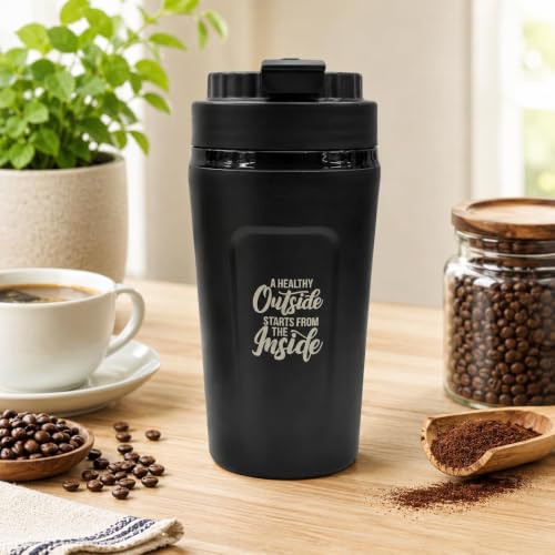 Image of SMAX 450 ML Travel Mug with Lid | Reusable Coffee & Tea Cup | Portable Drinking Mug for Office, Car & Travel | Stylish Lightweight Cup for Daily Use
