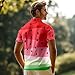 Watermelon Stripes Funny Golf Shirts for Men,Mens Hawaiian Shirts Short Sleeve Novelty Crazy Golf Shirts