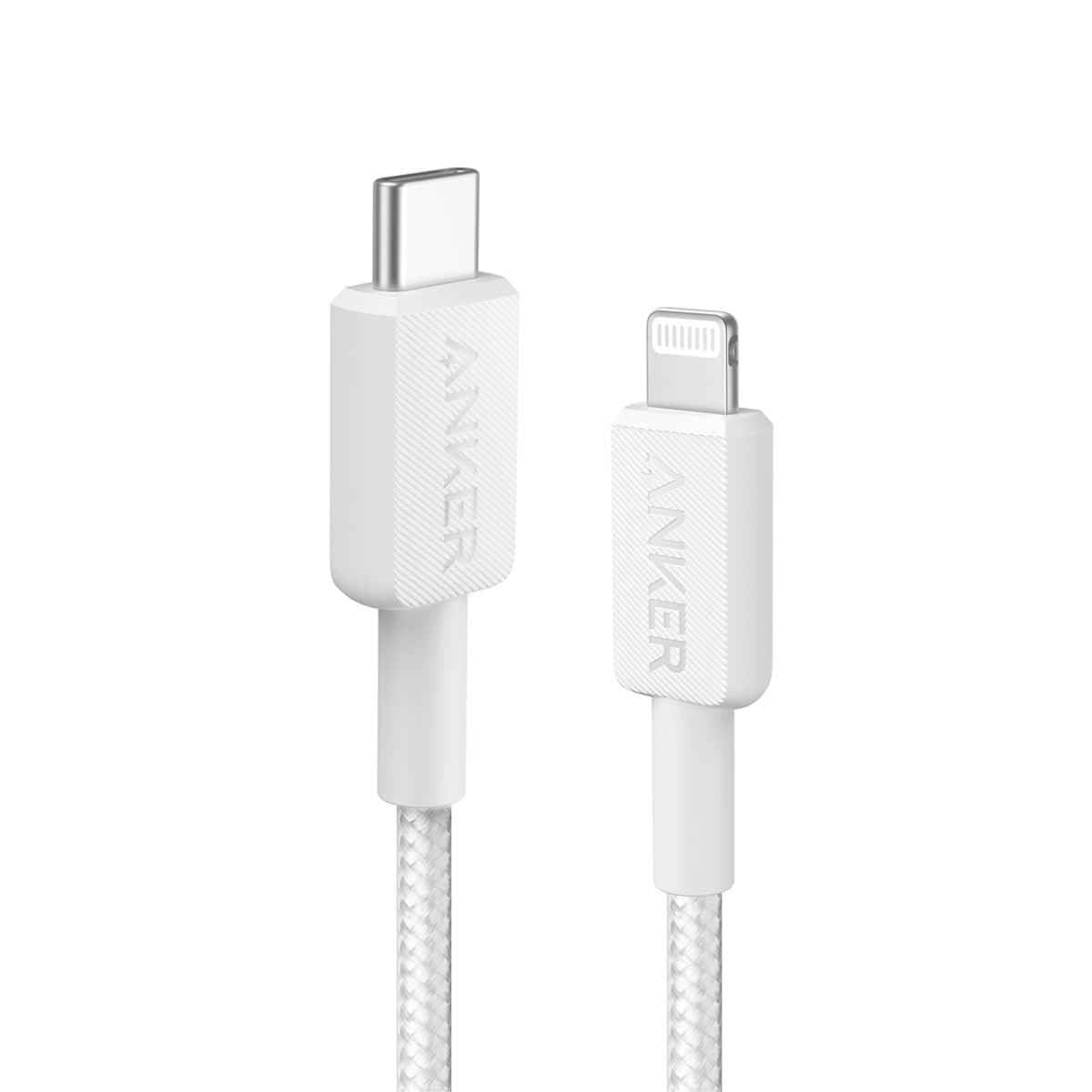 Anker 322 USB-C to Apple iPhone Lightning 1.8m MFI Licensed Charger/Data Cable - White - A81B6
