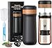 Portable French Press Cup Manual travel coffee maker, Coffee Press maker Pressurized Vacuum Thermal Bottle 320ml Camping stainless steel french press mug with Slag water separation keep coffee flavor immagine