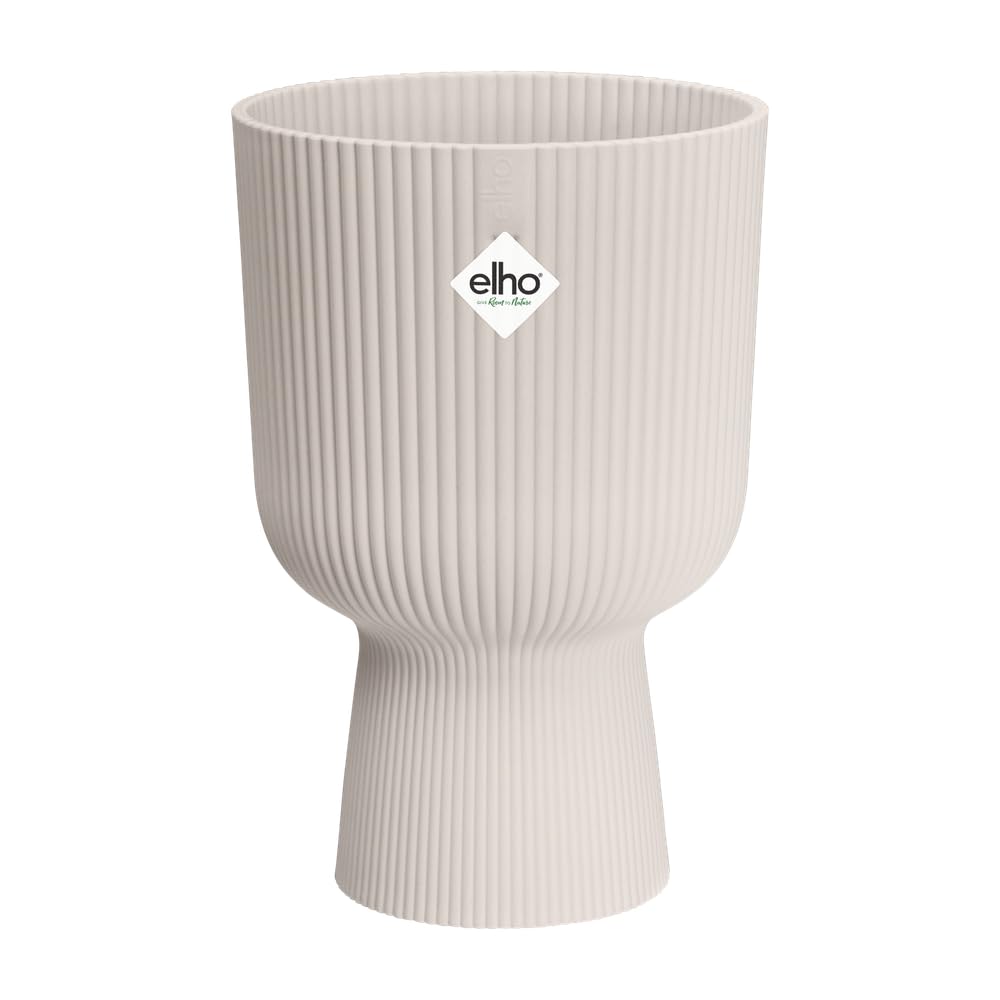 Elho Linen White Vibes Fold Coupe 30 - Indoor Plant Pot - 100% Recycled Plastic - Ø 29.5 X H 44.7 Cm - White