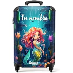 Maletas Bebe Baratas NoBoringSuitcases.com Maleta Infantil niñas - Maleta Infantil para niñas - Sirena en el Agua - Ligera - Maleta Infantil para niñas - Trolley - Trolley Infantil para niñas - 55x40x20 - con Foto.