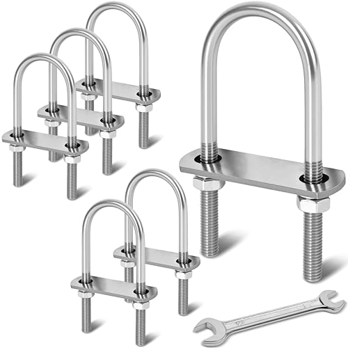 Image of 6 Sets M8 U Bolts 1-3 /4 Inch Wide, 5 /16 inch x 1-3 /4 inchW x 4-1 /4 inchL