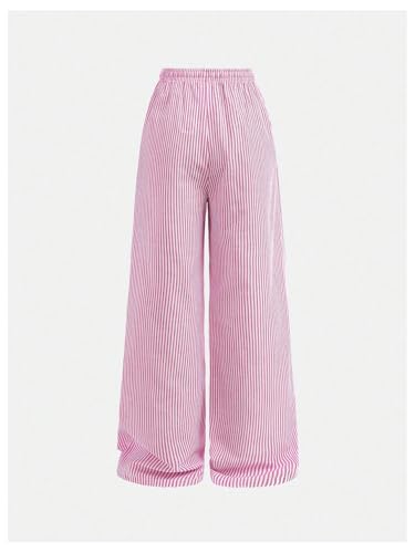 Image of SHENHE Girl's Linen Low Waisted Drawstring Button Front Loose Long Pants Casual Boho Trousers